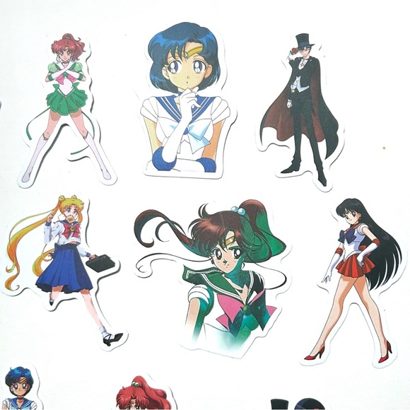 Sailor Moon Large Decal Stickers Device Mars Mercury Jupiter Tuxedo Mask Anime - Picture 4 of 6